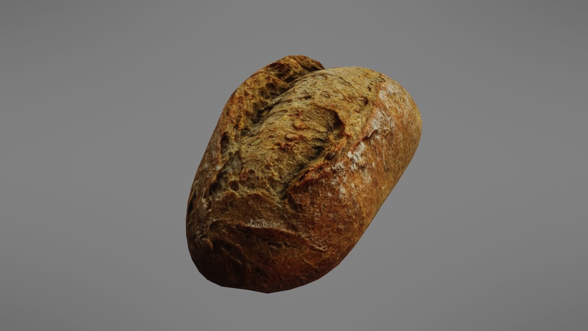 Bread roll Low-poly 3D model_4
