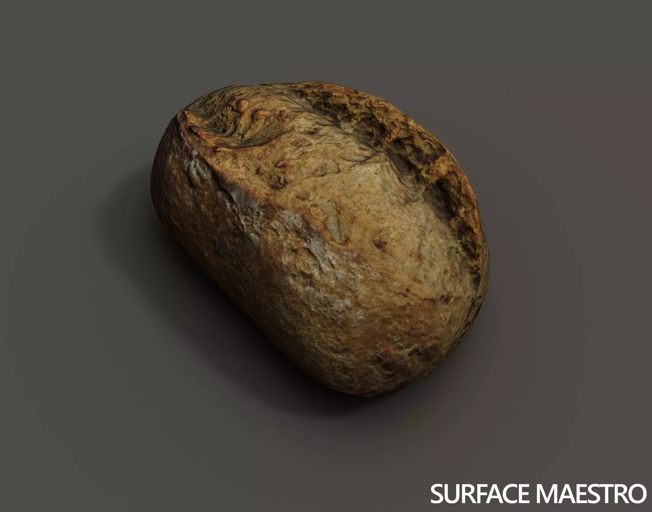 Bread roll Low-poly 3D model_0