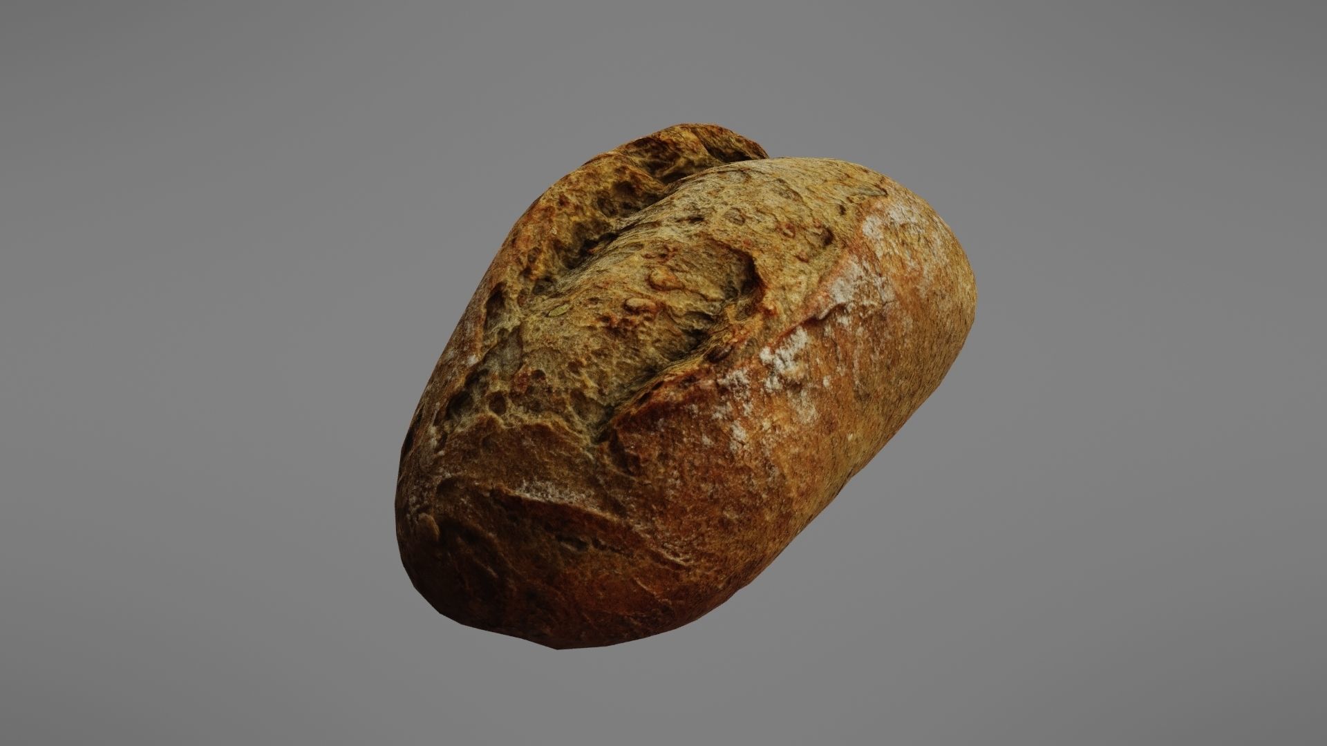 Bread roll Low-poly 3D model_3