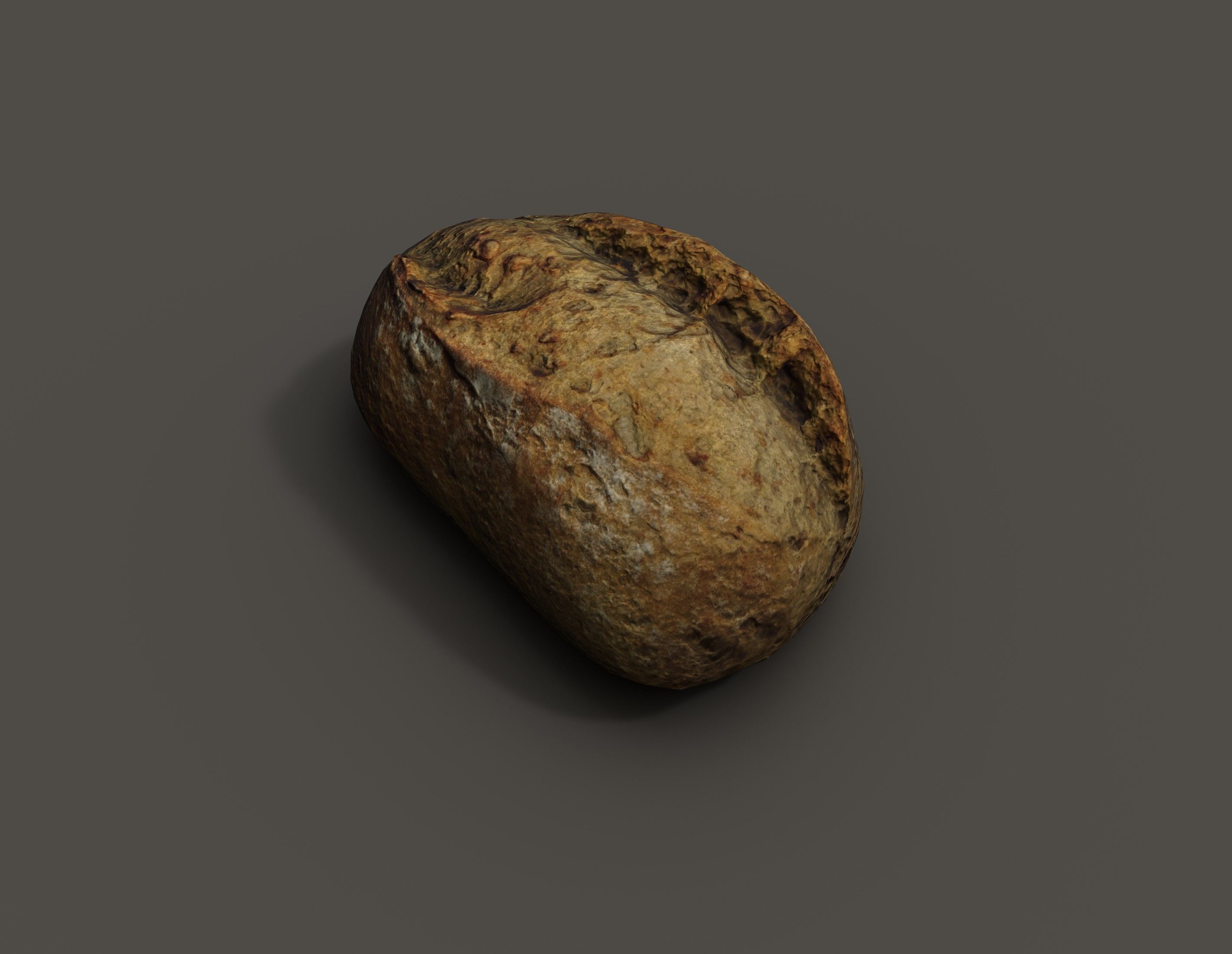 Bread roll Low-poly 3D model_1