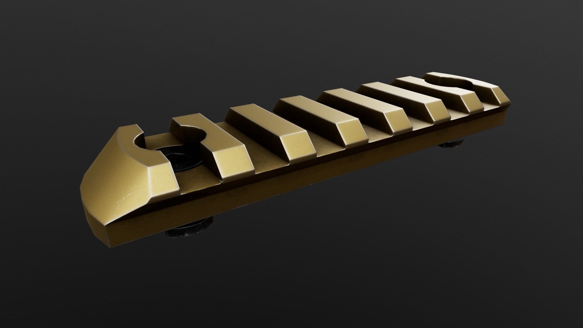 MLOK 1913 Picatinny Rail Sections Free low-poly 3D model_16
