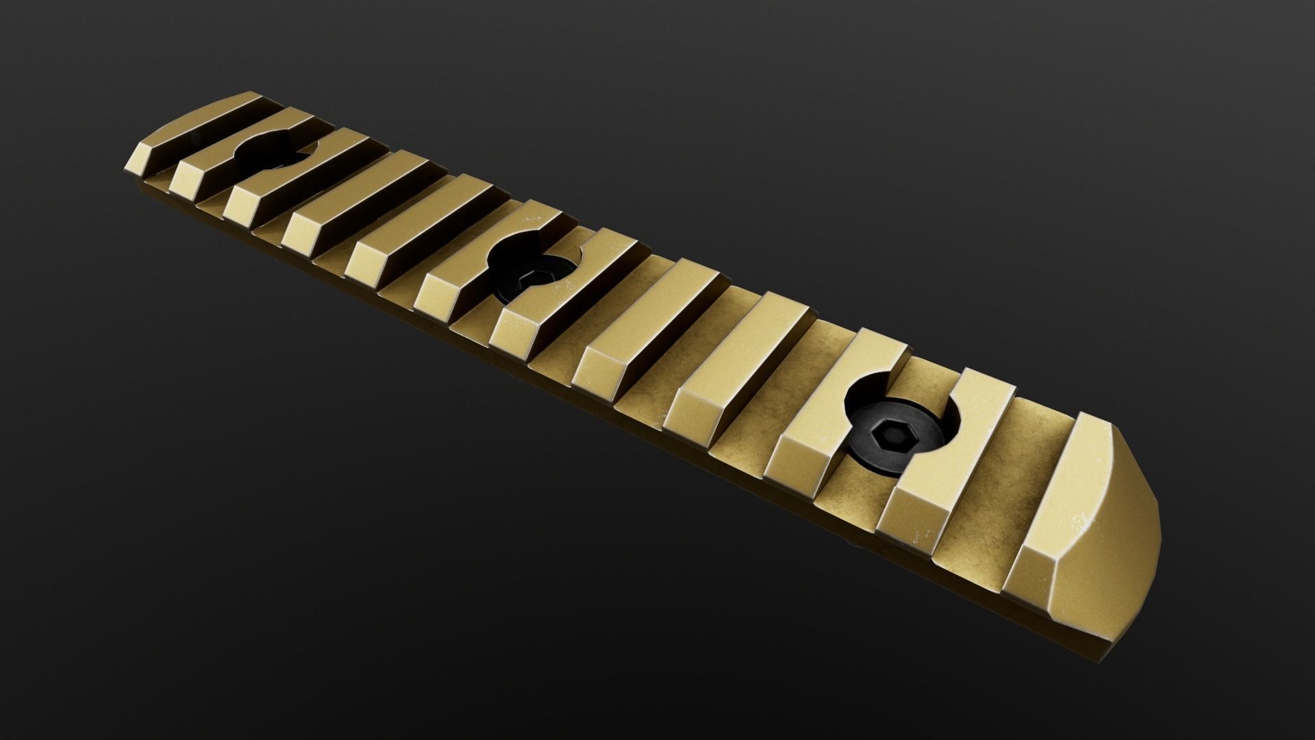 MLOK 1913 Picatinny Rail Sections Free low-poly 3D model_22