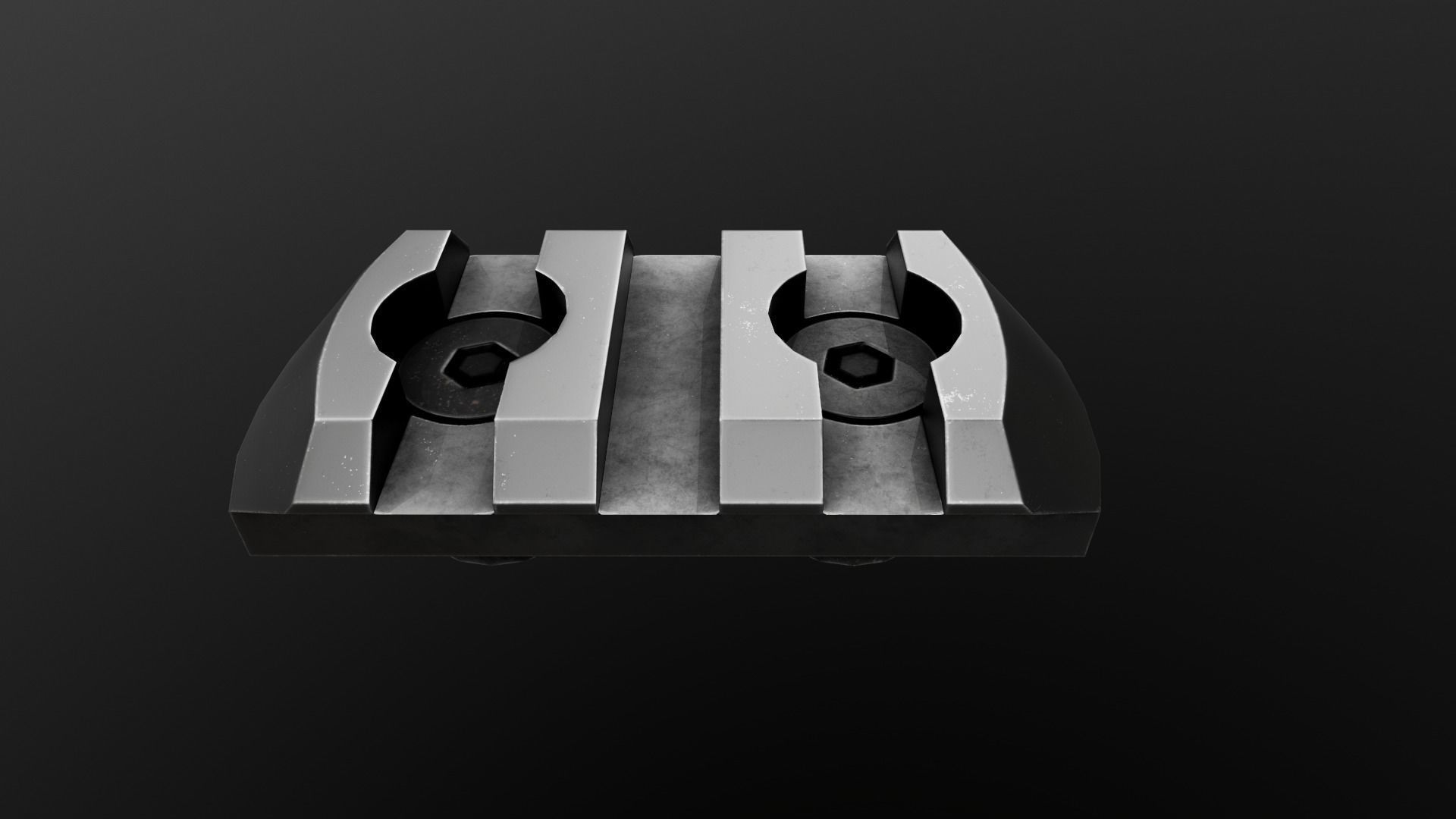 MLOK 1913 Picatinny Rail Sections Free low-poly 3D model_9