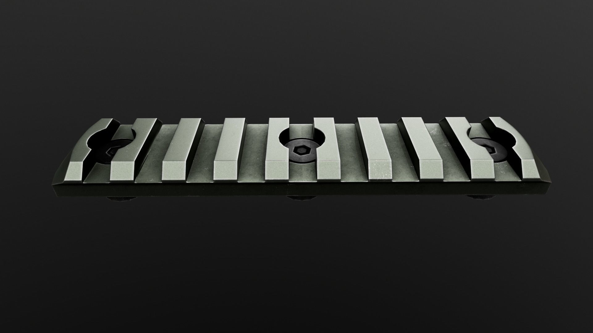 MLOK 1913 Picatinny Rail Sections Free low-poly 3D model_20