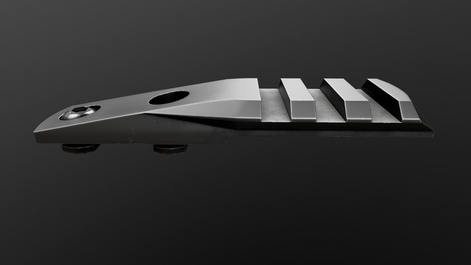 MLOK 1913 Picatinny Rail Sections Free low-poly 3D model_6