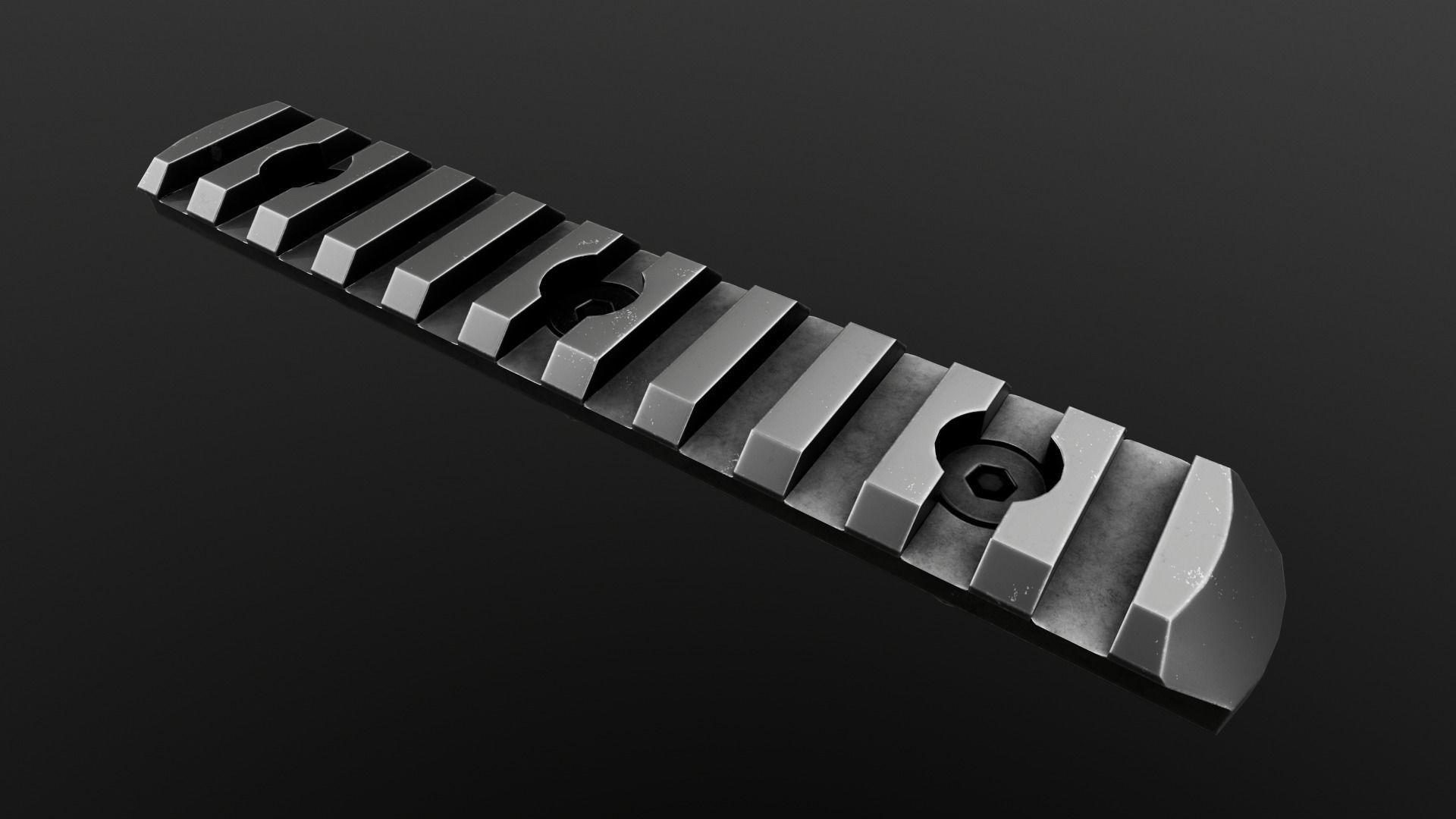 MLOK 1913 Picatinny Rail Sections Free low-poly 3D model_21