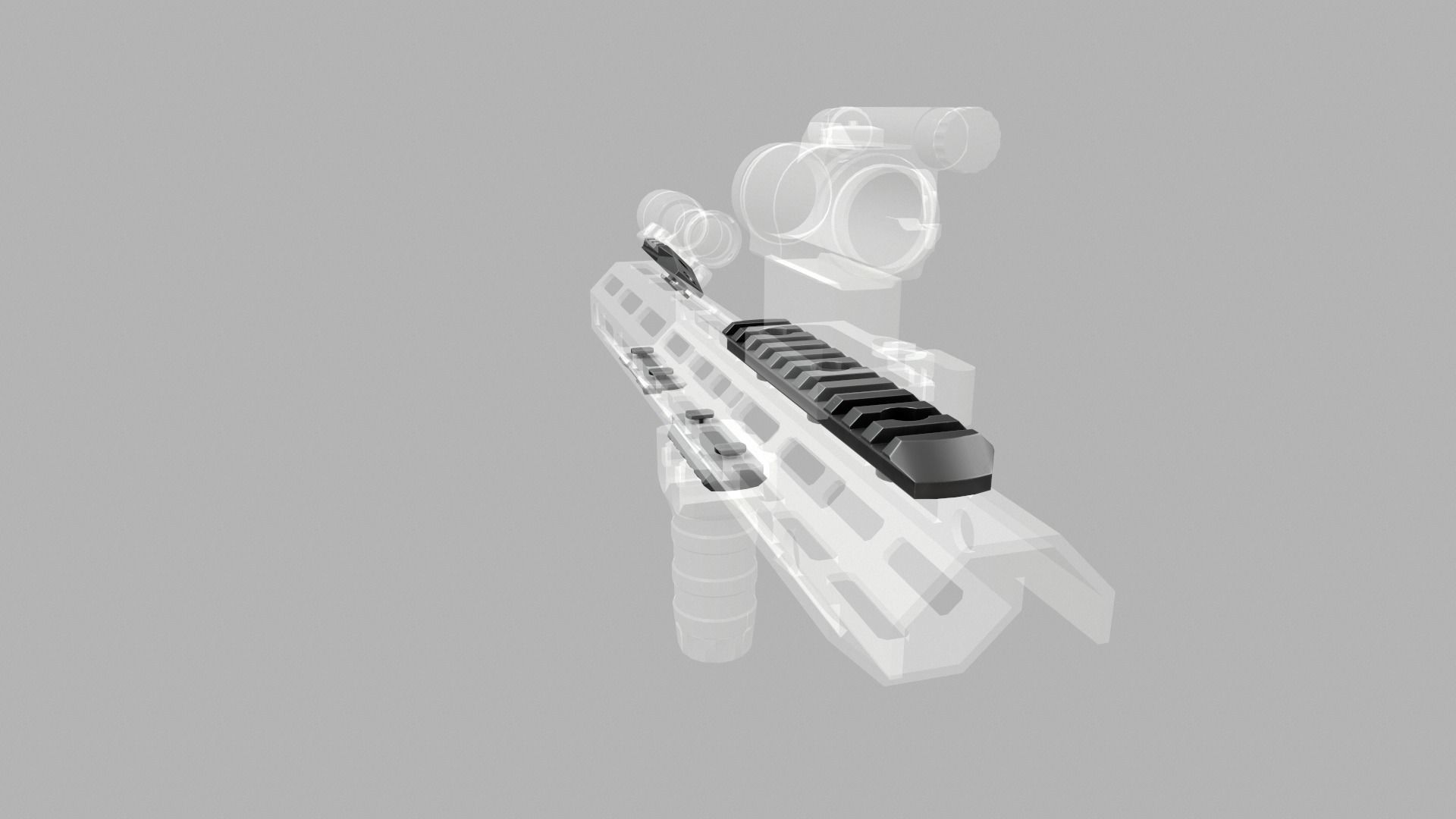 MLOK 1913 Picatinny Rail Sections Free low-poly 3D model_30