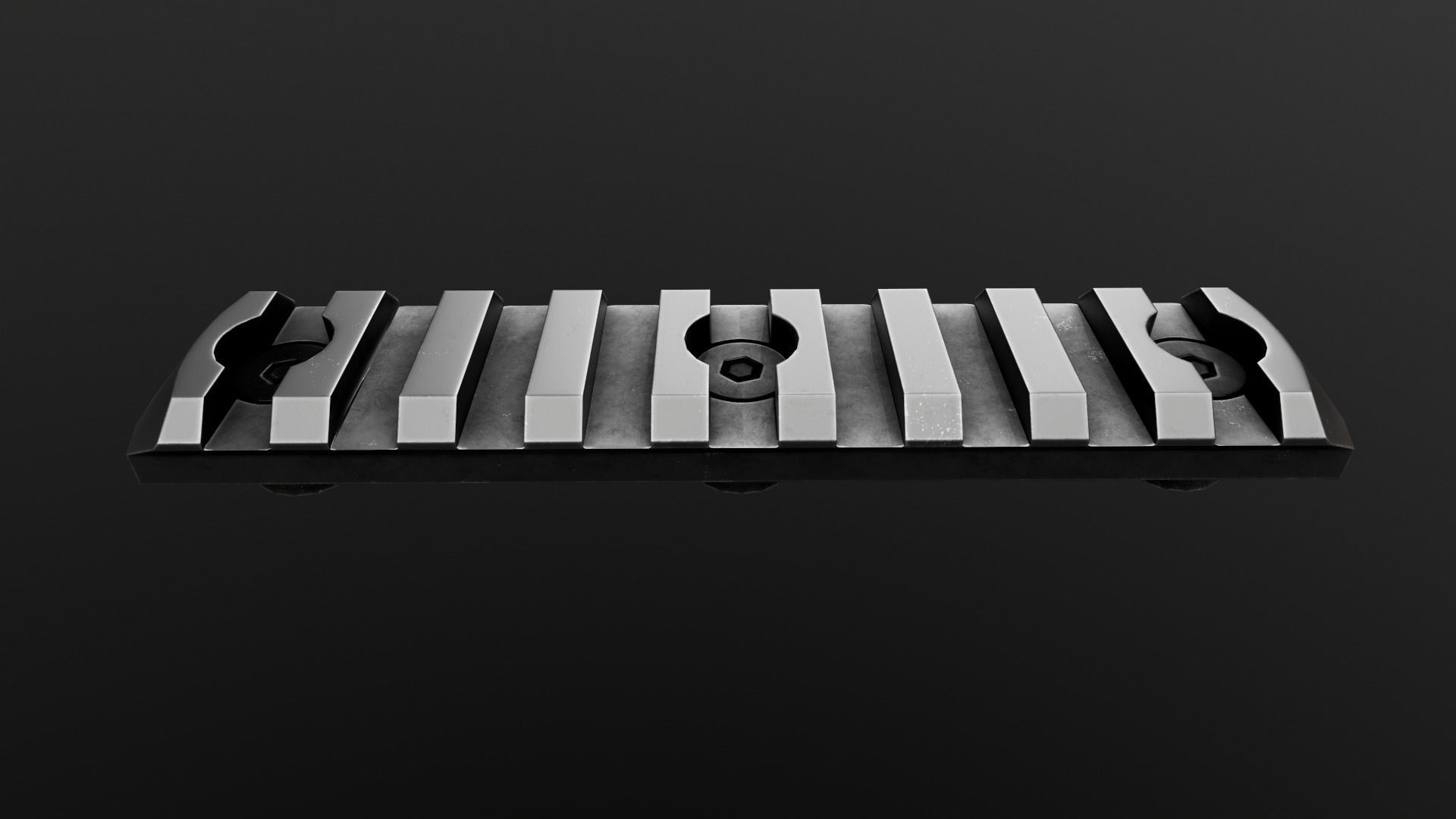 MLOK 1913 Picatinny Rail Sections Free low-poly 3D model_18