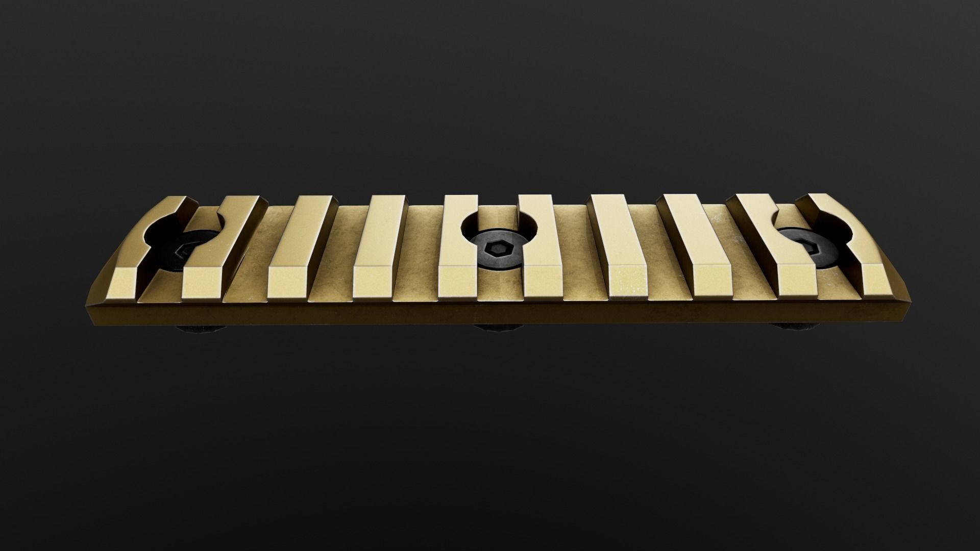 MLOK 1913 Picatinny Rail Sections Free low-poly 3D model_19