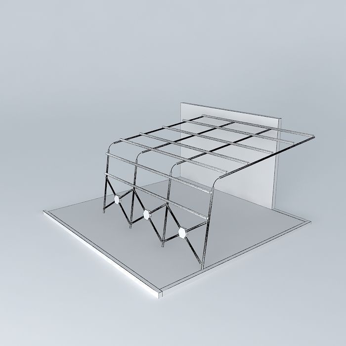 Terrace cover 3D model_4
