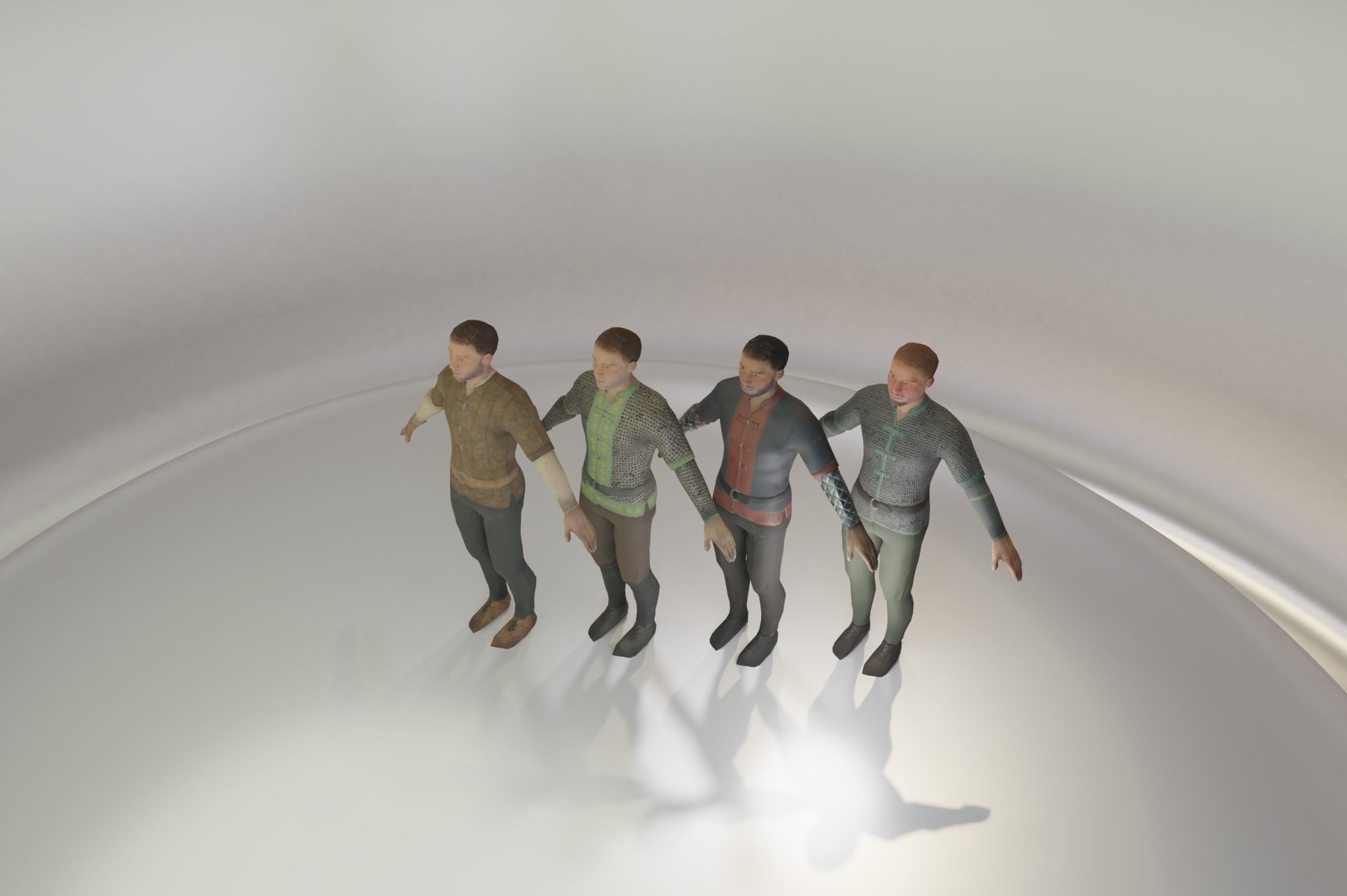 Low Poly Medieval Guard Men Low-poly 3D model_4