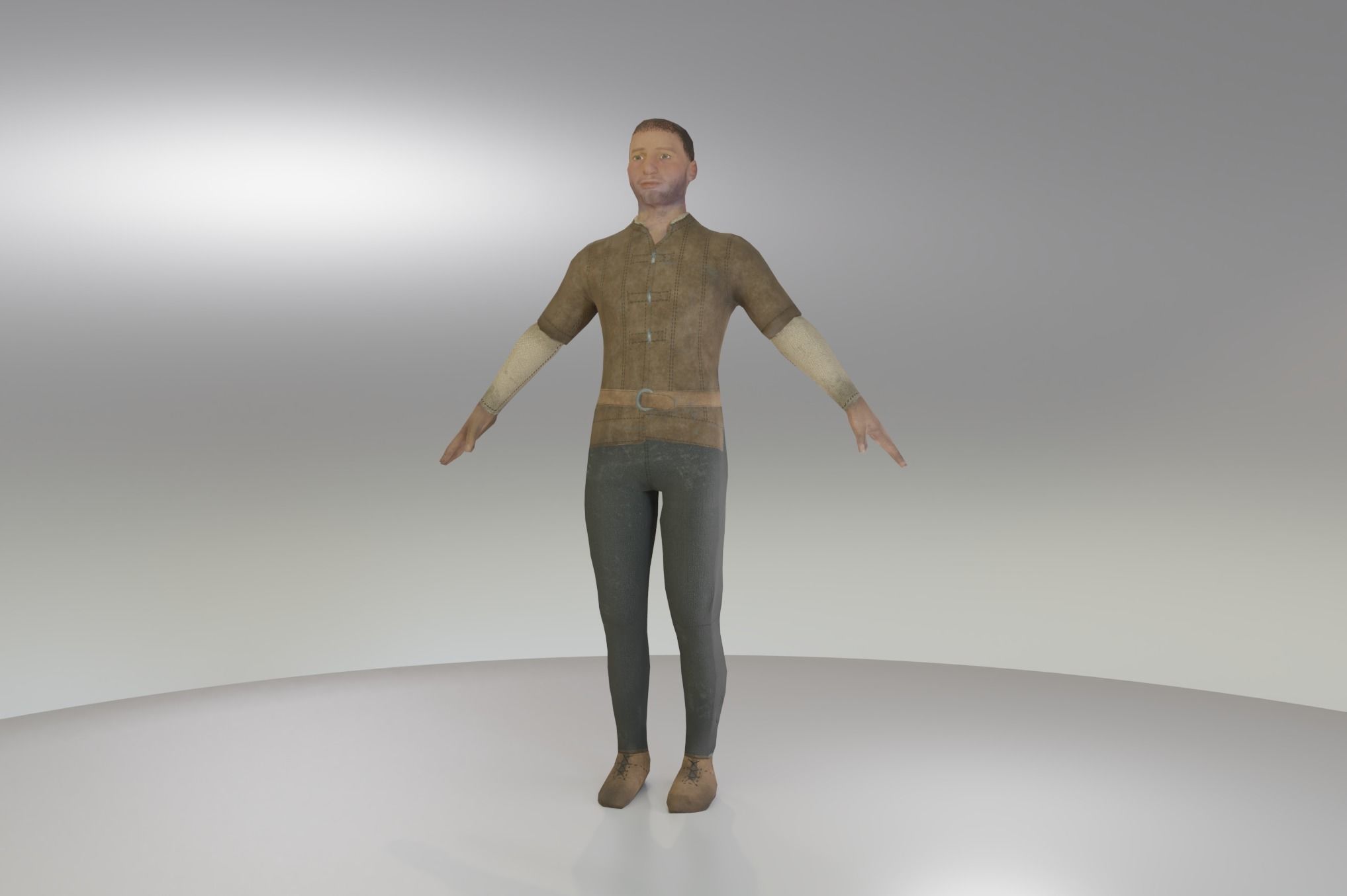 Low Poly Medieval Guard Men Low-poly 3D model_14