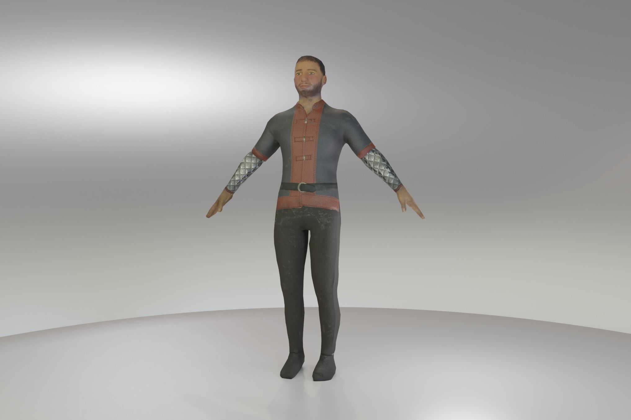 Low Poly Medieval Guard Men Low-poly 3D model_13