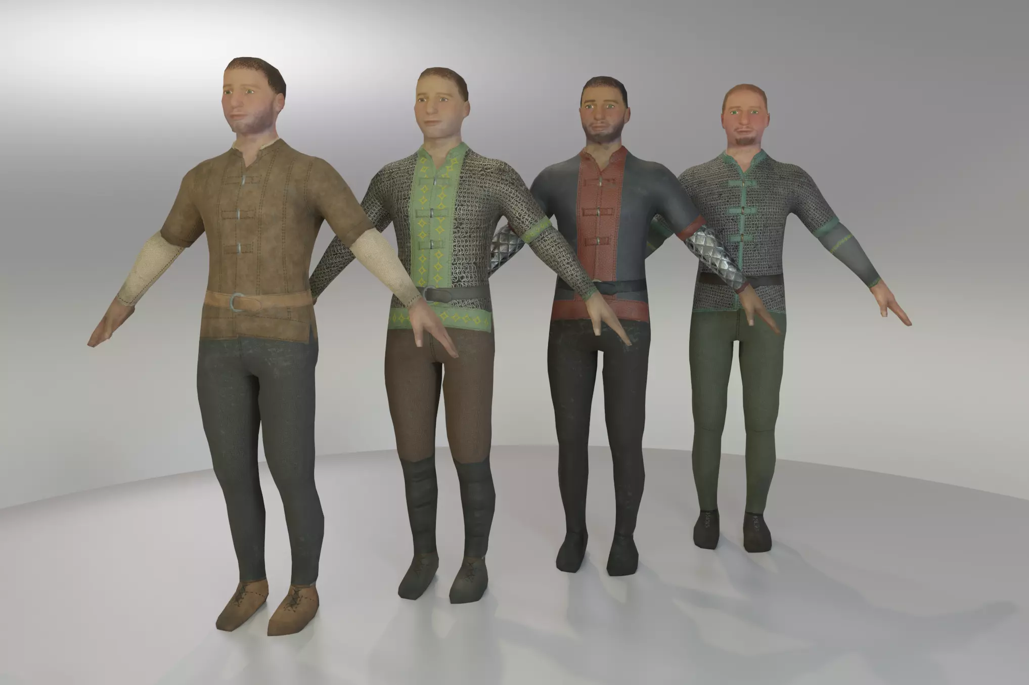 Low Poly Medieval Guard Men Low-poly 3D model_0