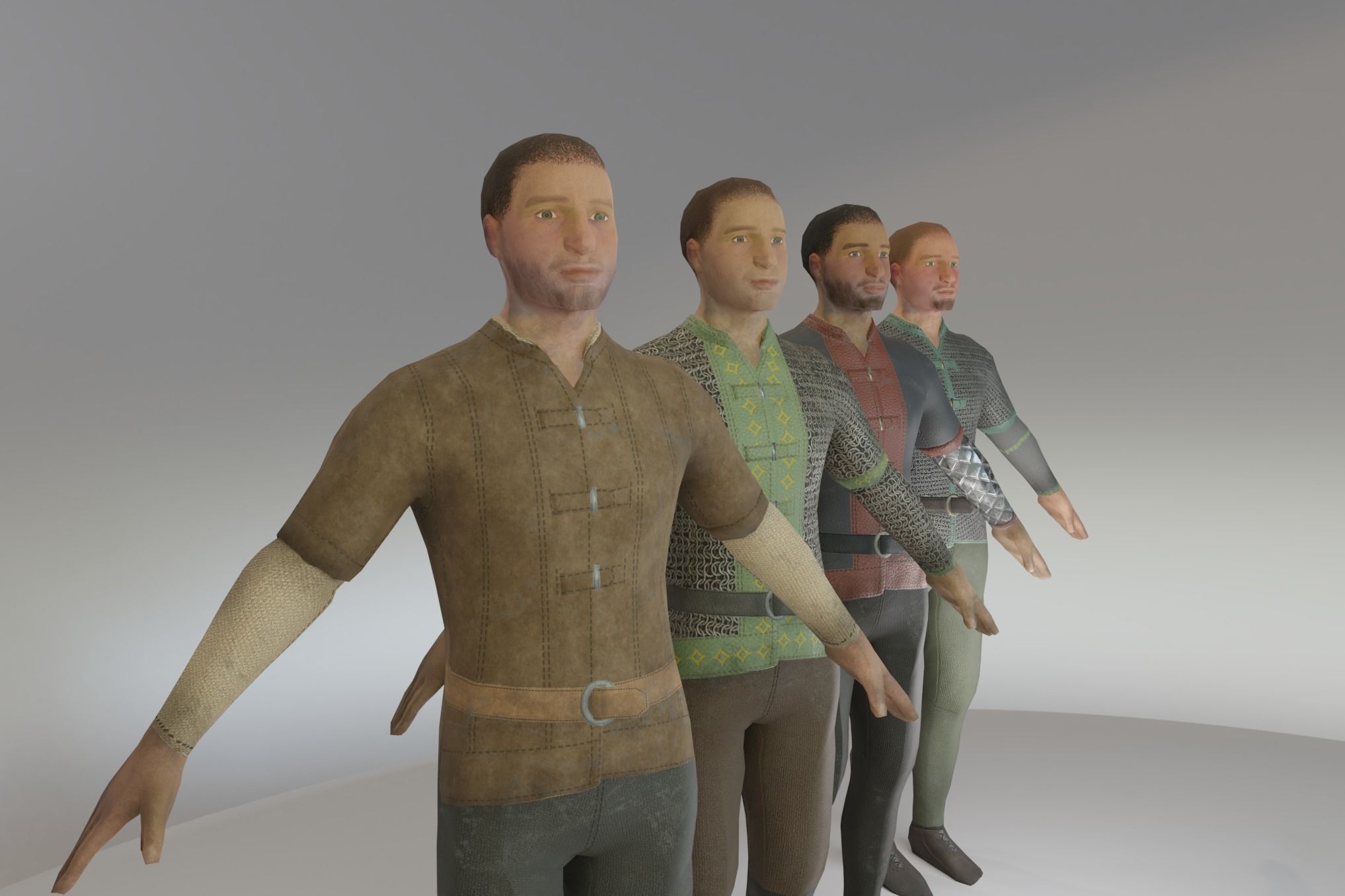 Low Poly Medieval Guard Men Low-poly 3D model_3