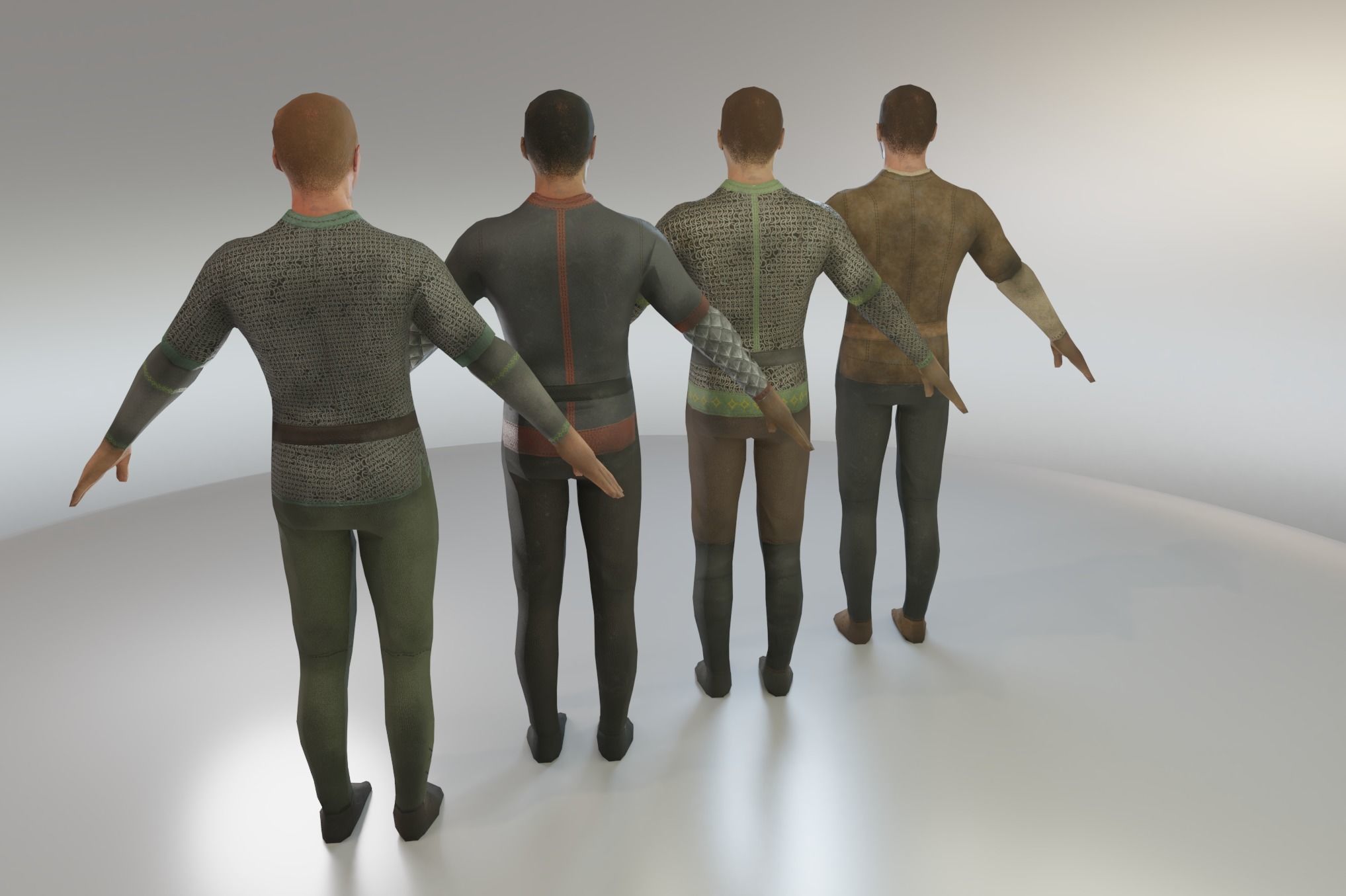 Low Poly Medieval Guard Men Low-poly 3D model_2