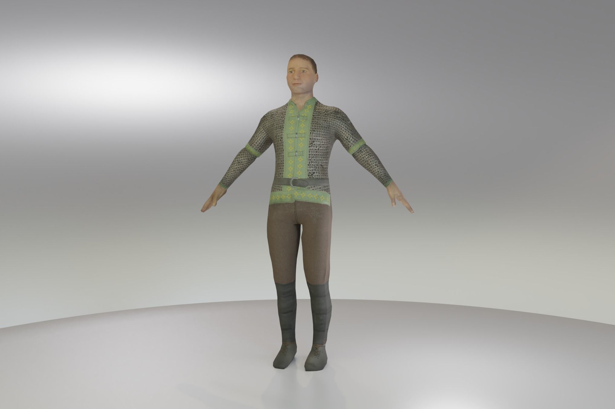 Low Poly Medieval Guard Men Low-poly 3D model_15