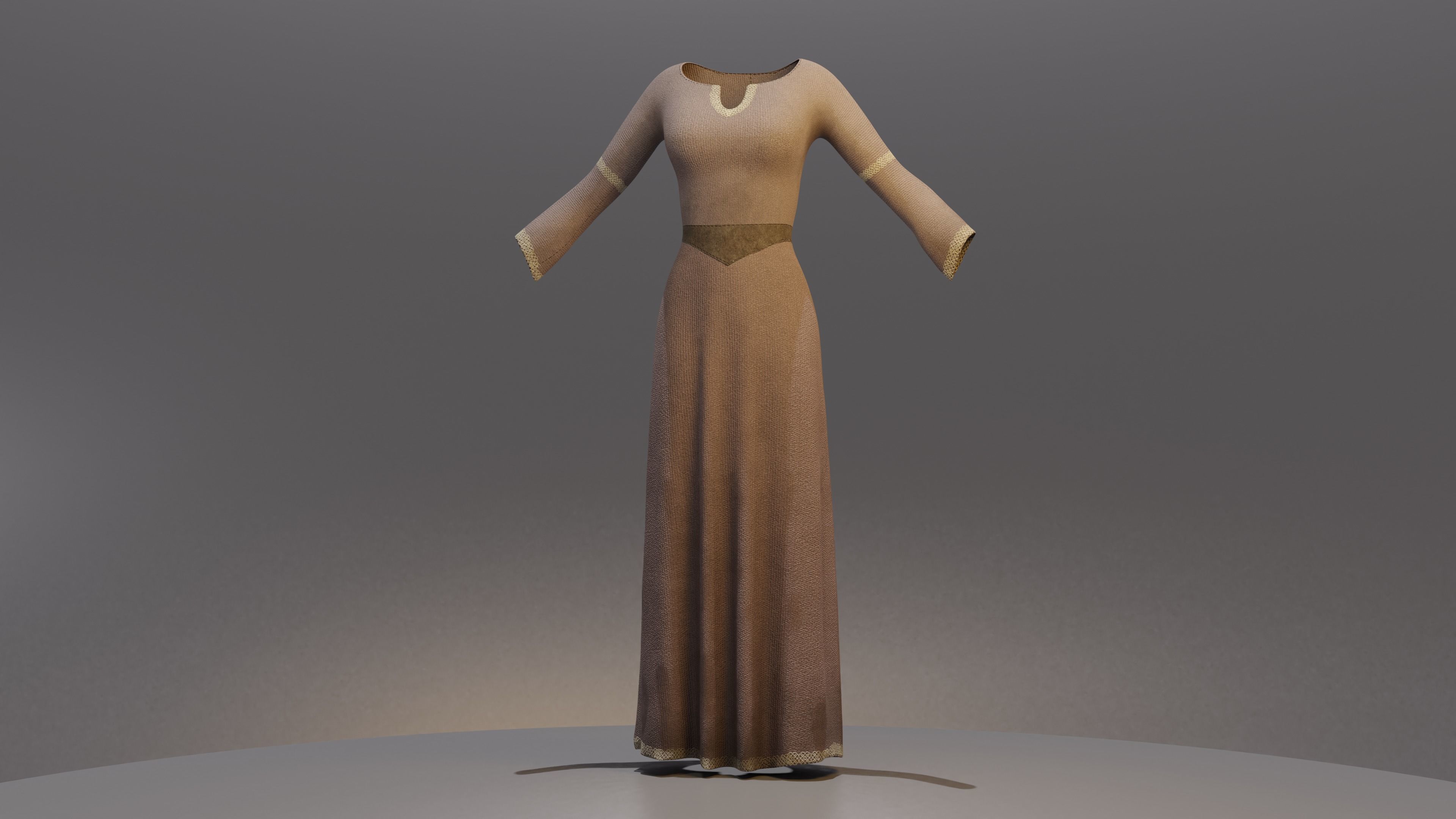 Peasant Dresses Low-poly 3D model_7