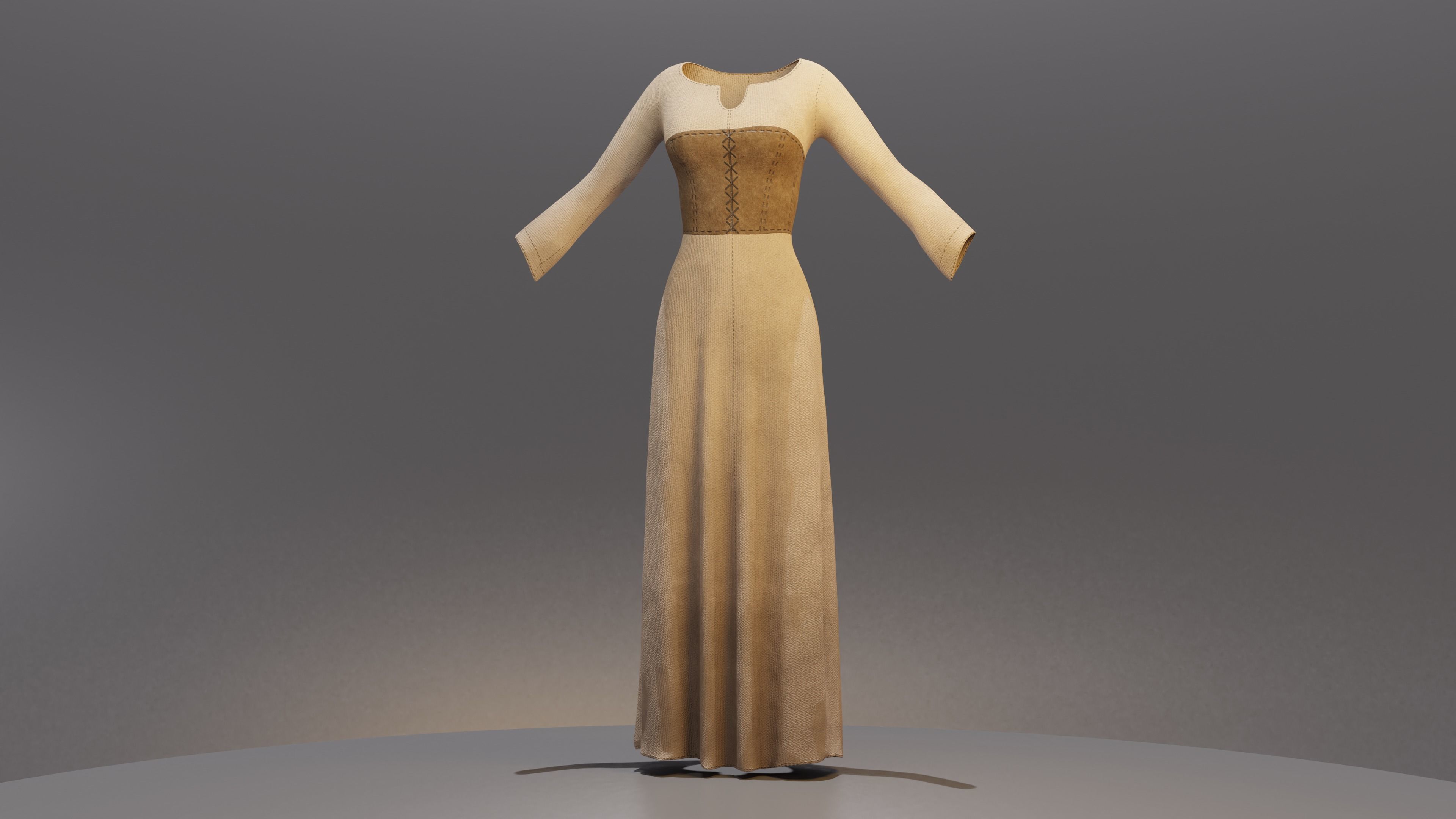 Peasant Dresses Low-poly 3D model_5