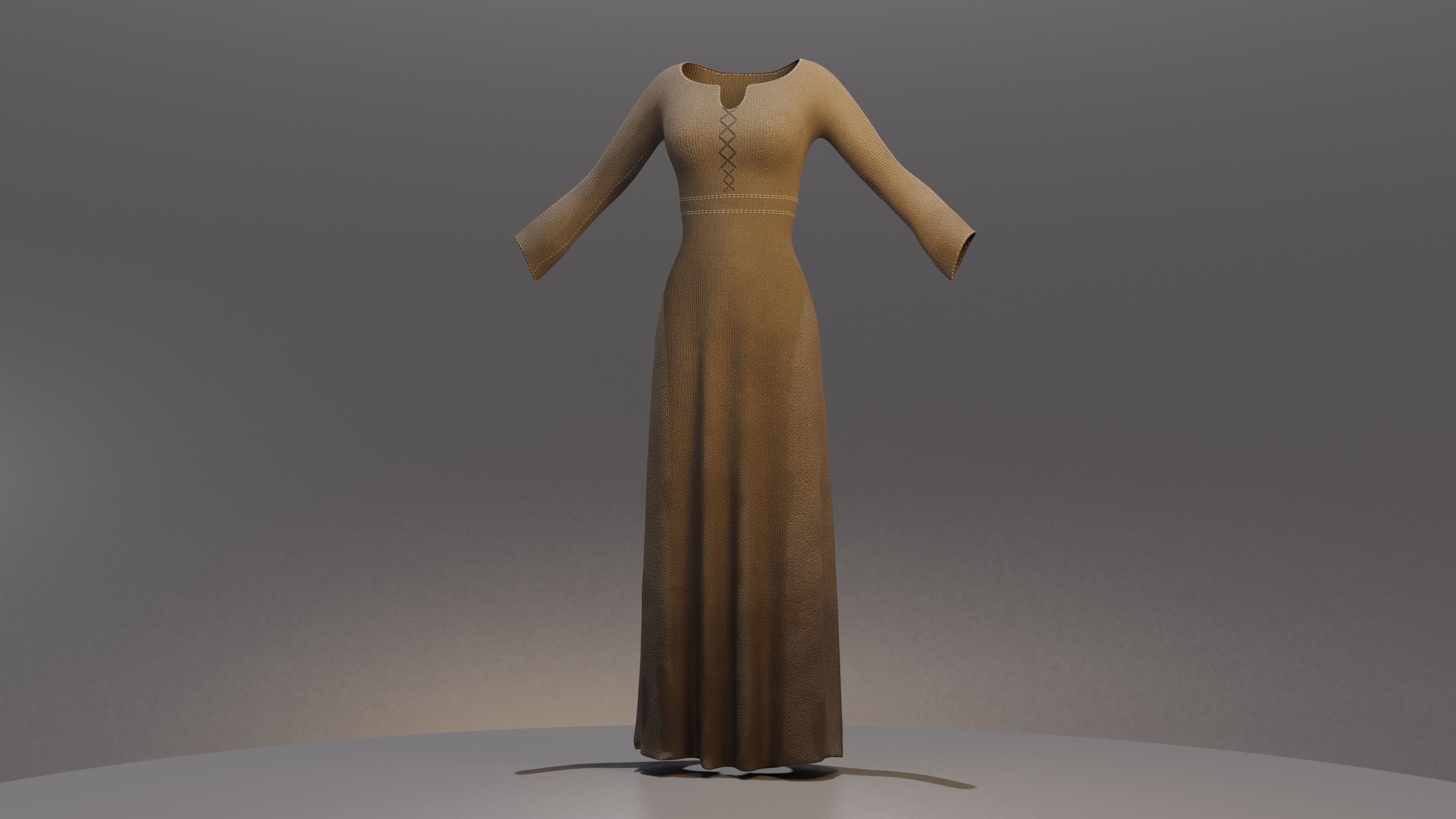 Peasant Dresses Low-poly 3D model_10