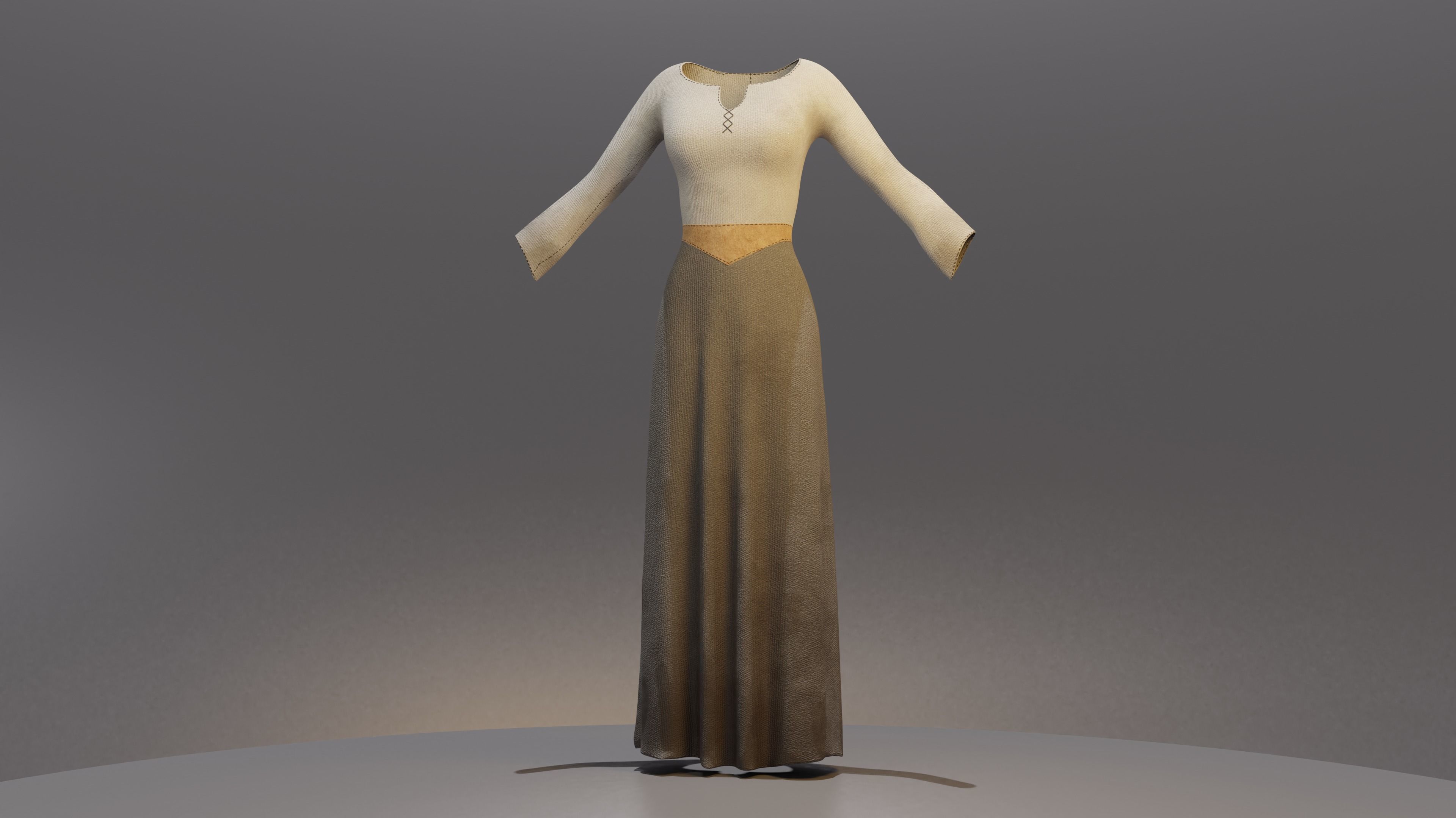 Peasant Dresses Low-poly 3D model_6