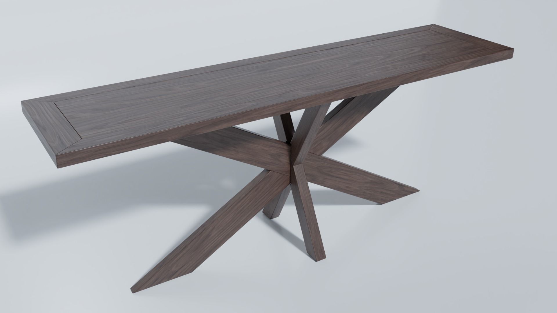 1960s French X Base Console Table by Restoration Hardware 3D model_3