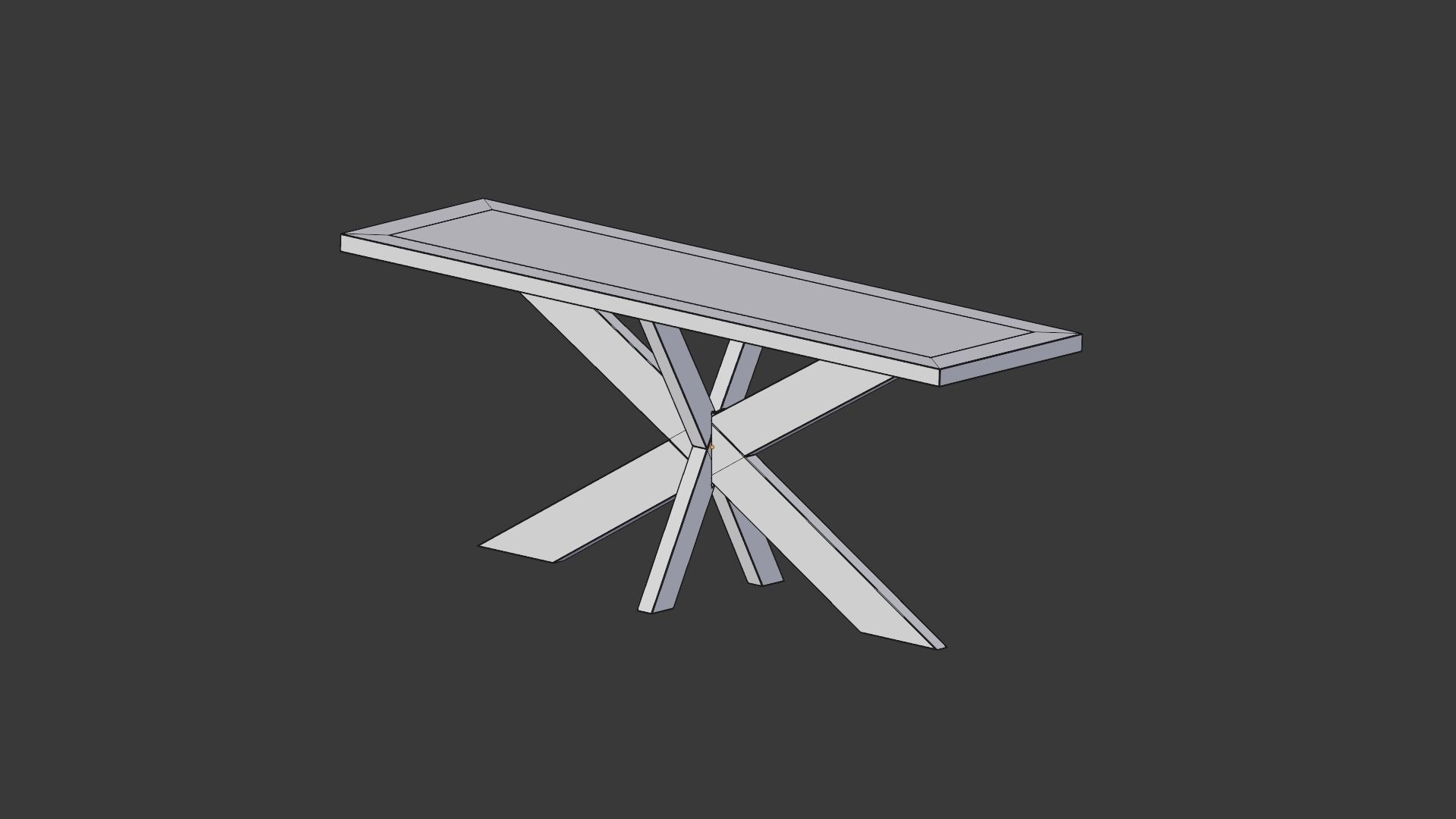 1960s French X Base Console Table by Restoration Hardware 3D model_4
