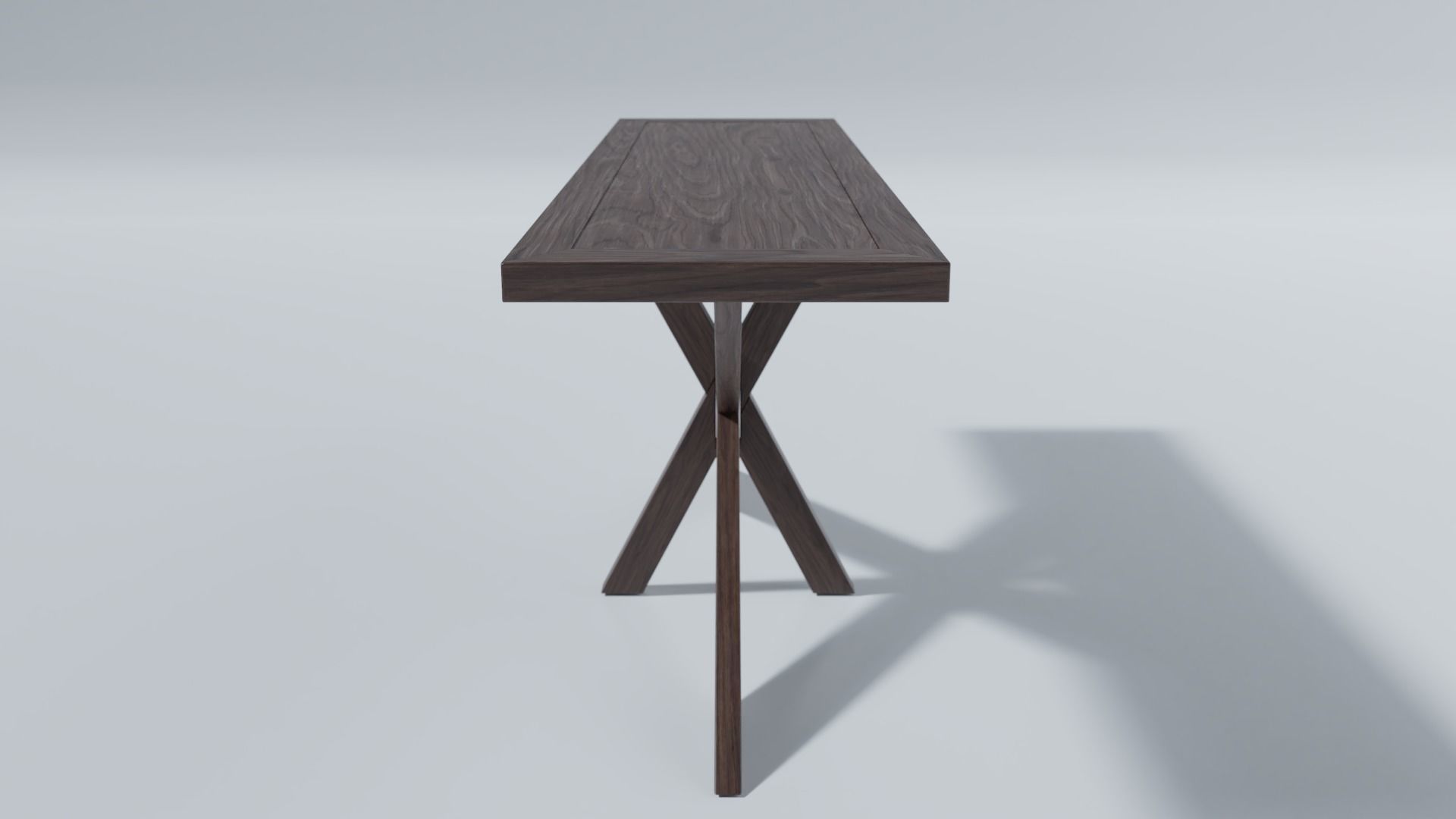 1960s French X Base Console Table by Restoration Hardware 3D model_2