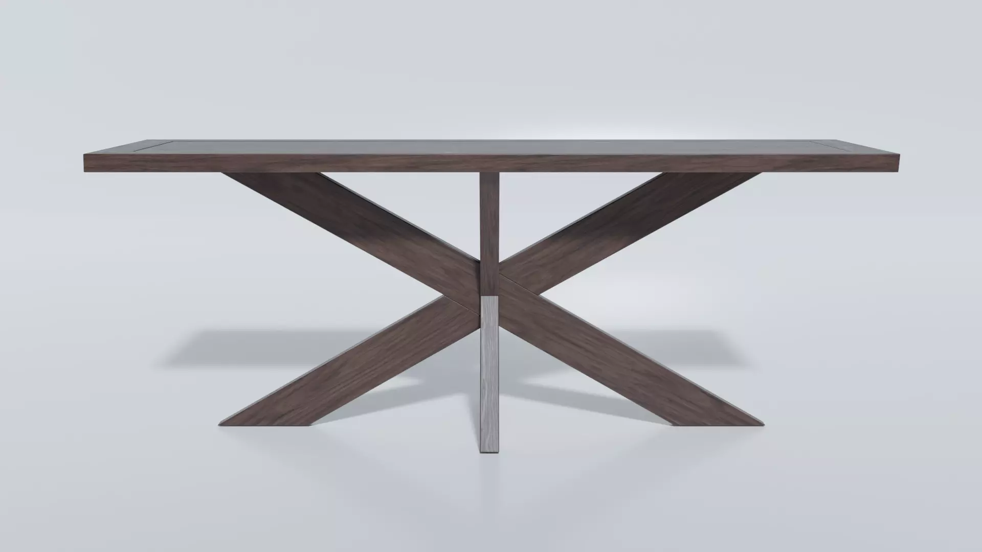 1960s French X Base Console Table by Restoration Hardware 3D model_0