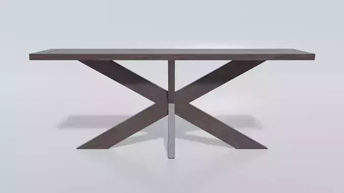 1960s French X Base Console Table by Restoration Hardware 3D model