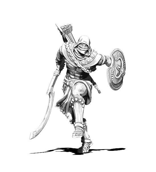 Nubian assassin - Khepri 35 mm scale - 3D print model 3D print model_5