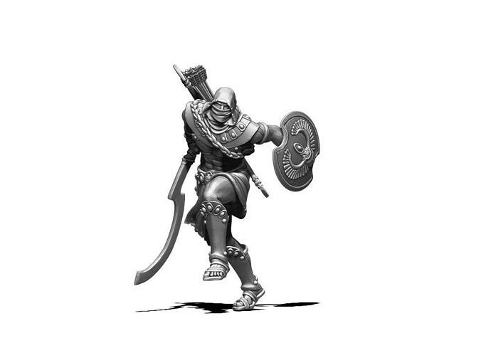 Nubian assassin - Khepri 35 mm scale - 3D print model 3D print model