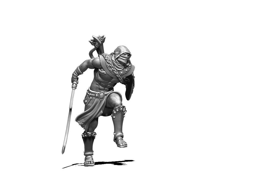 Nubian assassin - Khepri 35 mm scale - 3D print model 3D print model_1