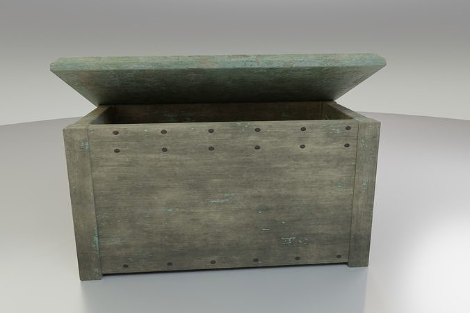 Worn Wooden Chest Low-poly 3D model