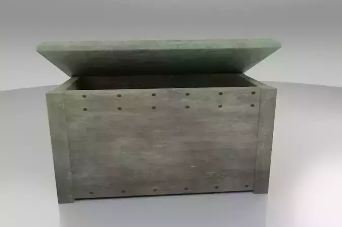 Worn Wooden Chest Low-poly 3D model
