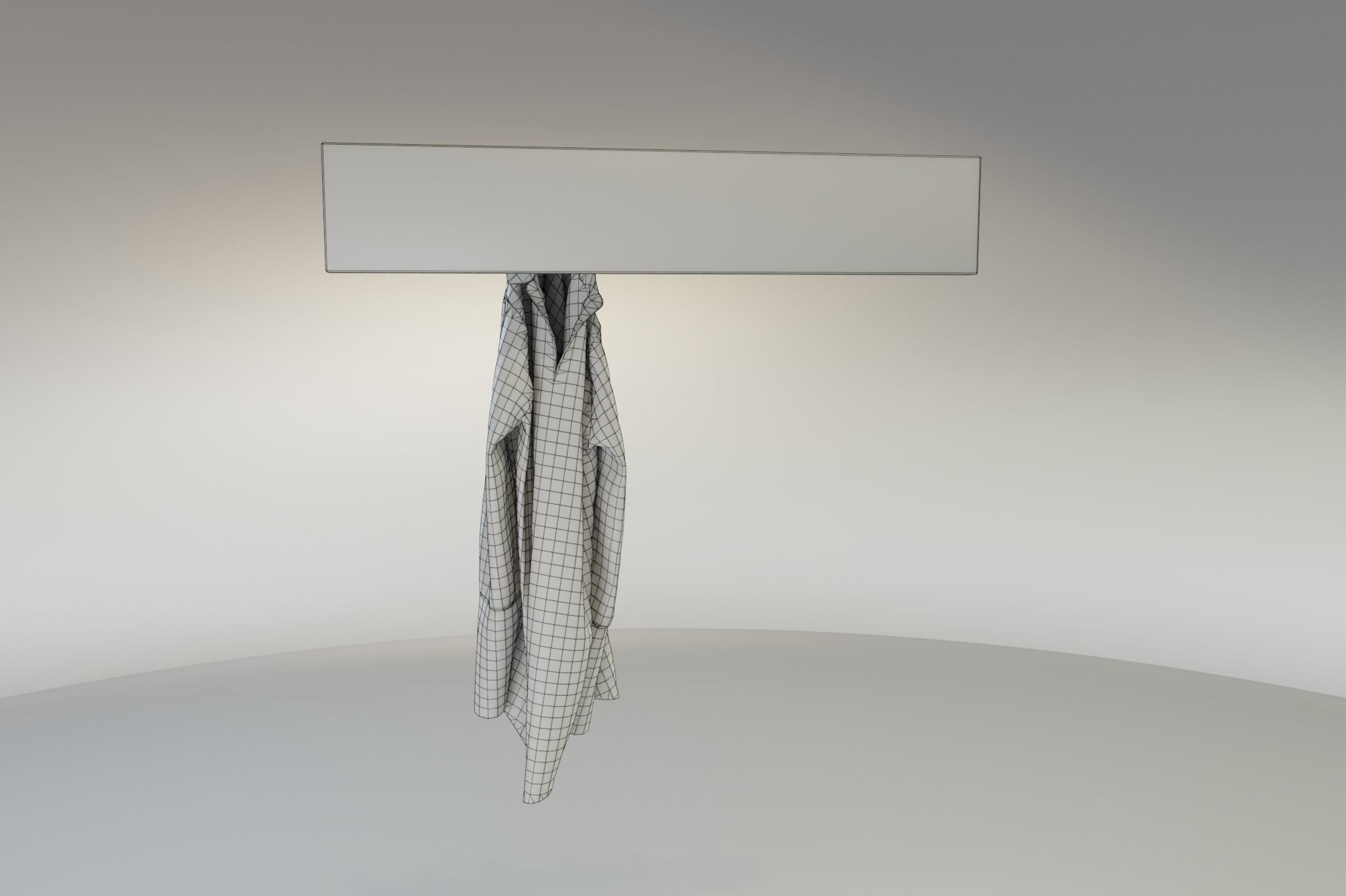 Rustic Wall Hooks and Hanging Shirt Low-poly 3D model_13