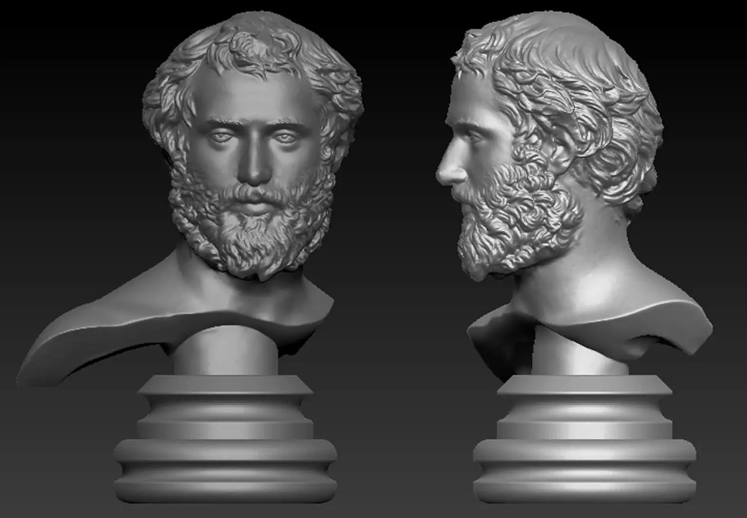 Roman Bust 3d model 3D print model_0