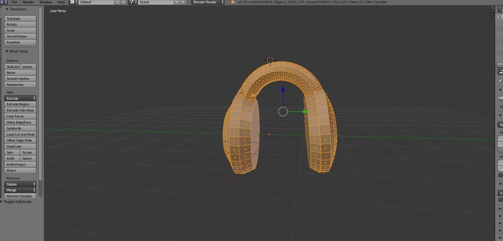 headphones low poly headphone Free 3D model_5