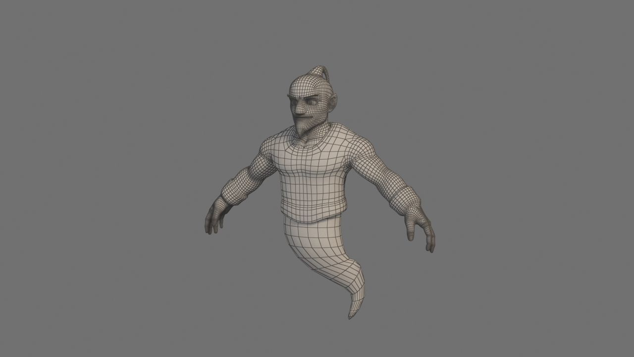 Genie character from movie aladdin 3D model_8