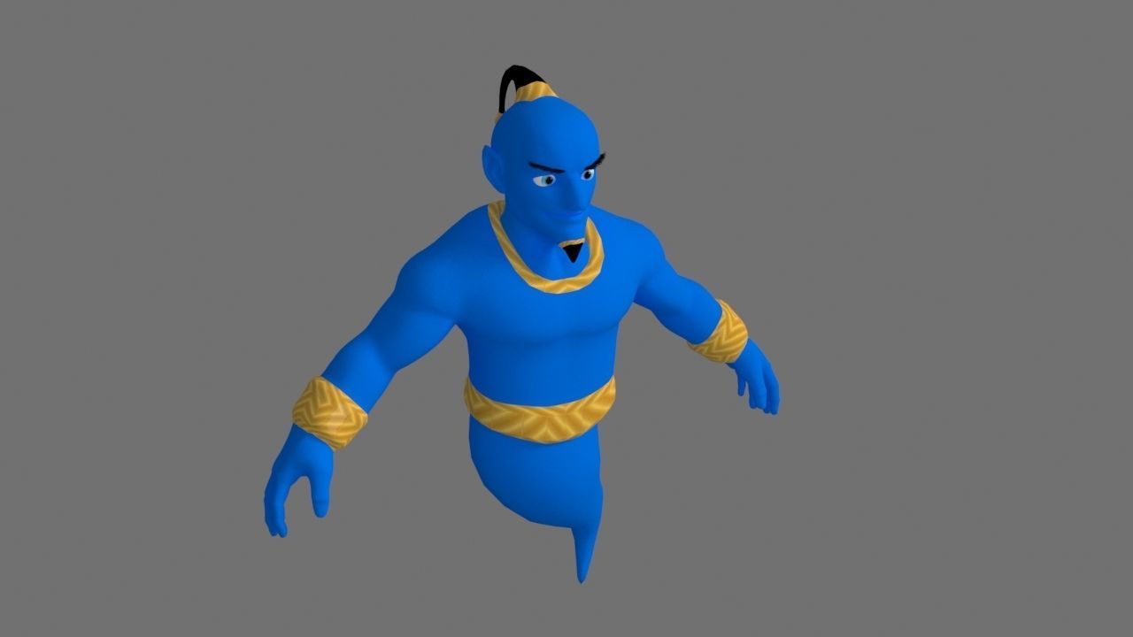 Genie character from movie aladdin 3D model_5