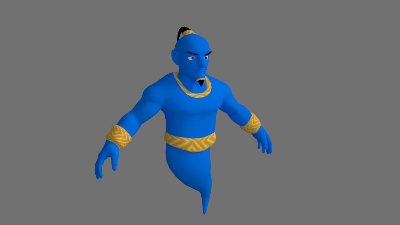 Genie character from movie aladdin 3D model_1