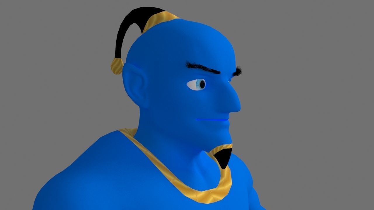Genie character from movie aladdin 3D model_2