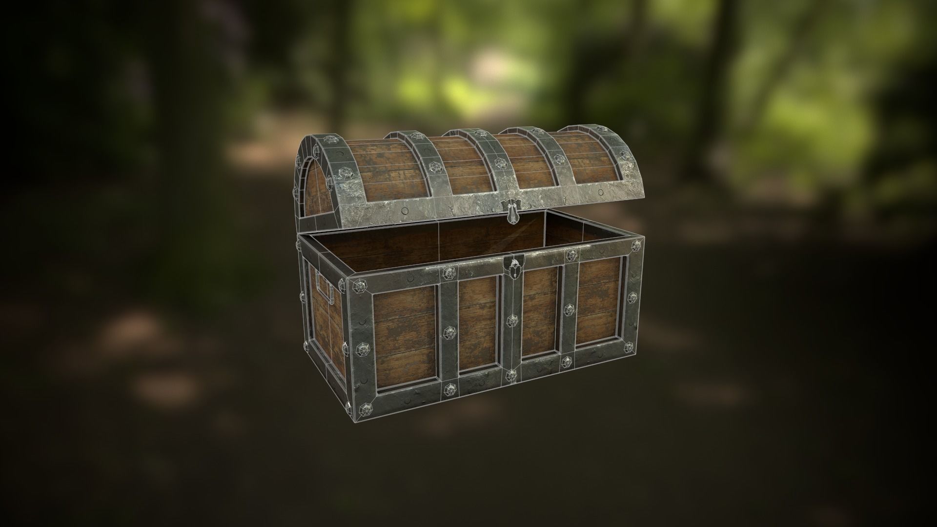 Treasure Chest Low-poly 3D model_4