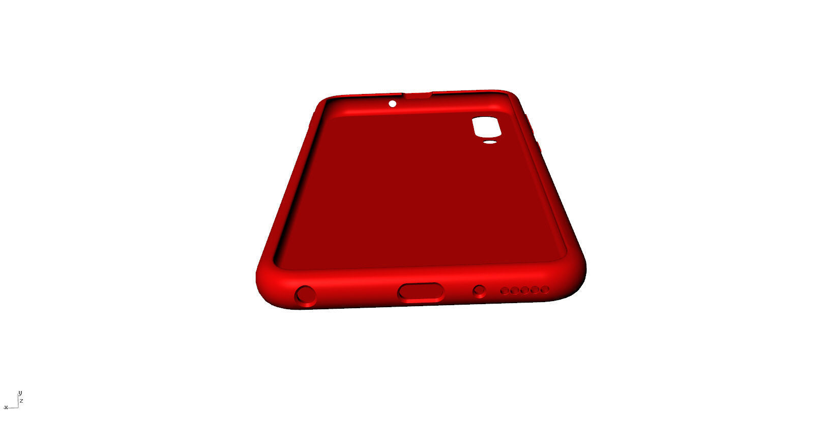Samsung Galaxy A50 red case 3D print model_4