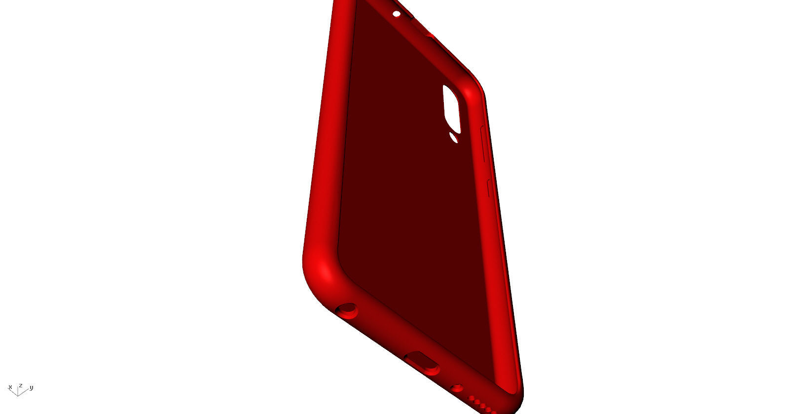 Samsung Galaxy A50 red case 3D print model_7