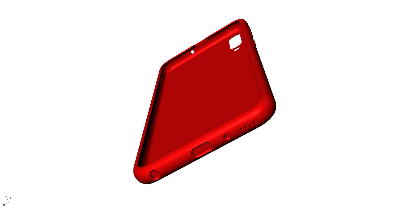 Samsung Galaxy A50 red case 3D print model_5
