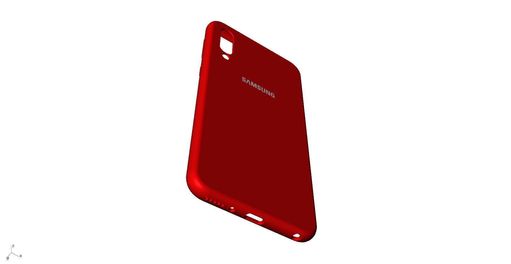 Samsung Galaxy A50 red case 3D print model_2