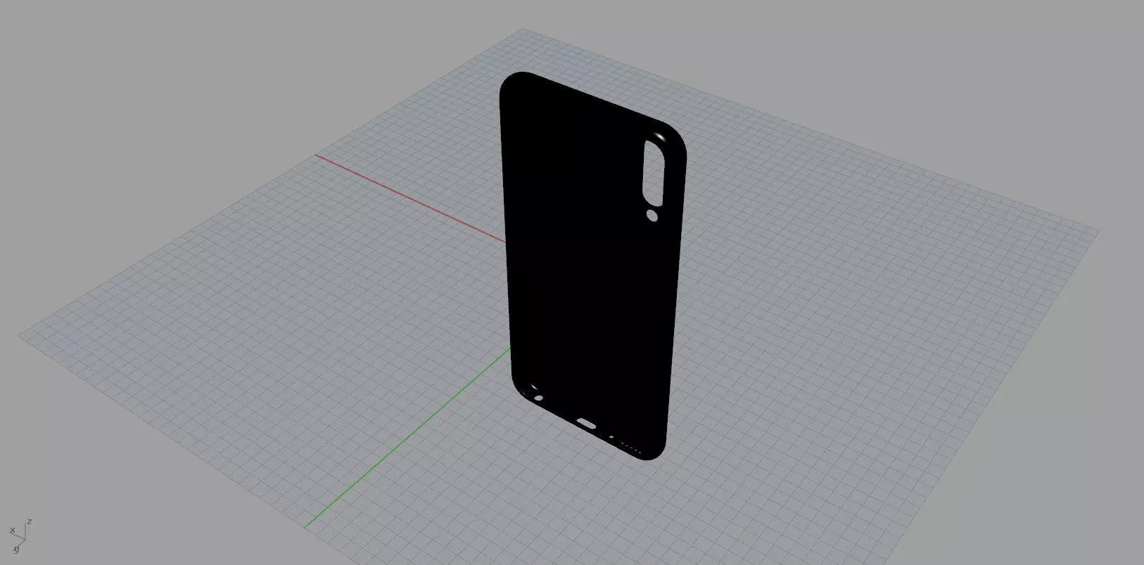 Samsung Galaxy A50 BLACK case Low-poly 3D model_0