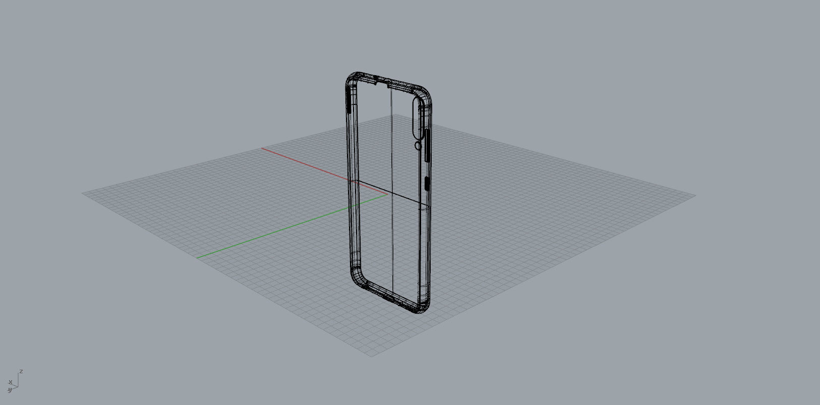 Samsung Galaxy A50 BLACK case Low-poly 3D model_24