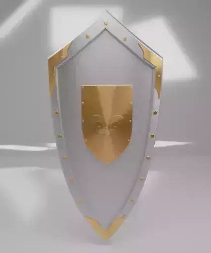 Medieval Kite Shield with Fleur-de-lis emblem Free 3D model